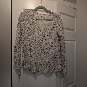 LOFT Floral Peplum Blouse